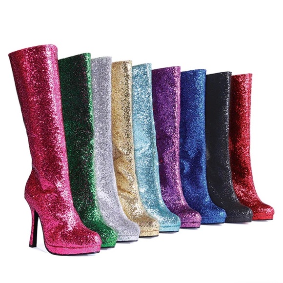 HOST PICK! ✨ Black Glitter Platform Boots Stunning Eye Catchers👢 - Picture 9 of 10